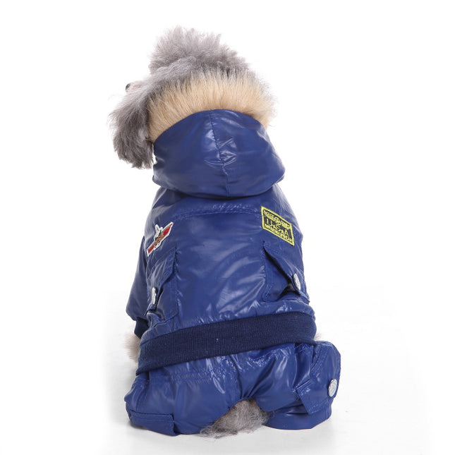 Sherpa-Vuorattu Haalari Pienelle Koiralle - Sininen