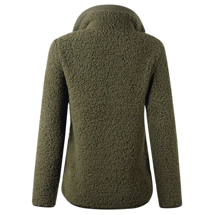 Sherpa-Vetoketjukaulus Pusero / Naisten - Khaki