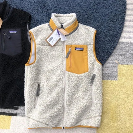 Sherpa-Hihaton Taskullinen Liivi / Miesten - Valkoinen & Keltainen