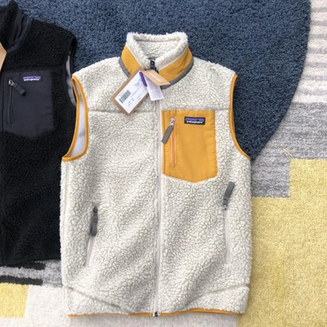 Sherpa-Hihaton Taskullinen Liivi / Miesten - Valkoinen & Keltainen