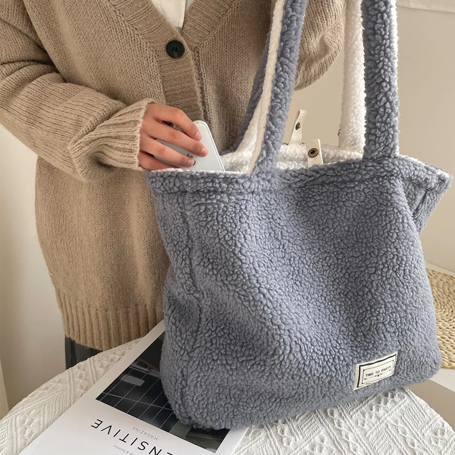 Sherpa-Käännettävä Tote-Laukku - Sininen & Valkoinen