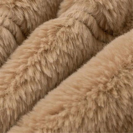 Sherpa-Pystykaulustakki / Naisten - Tumma Beige
