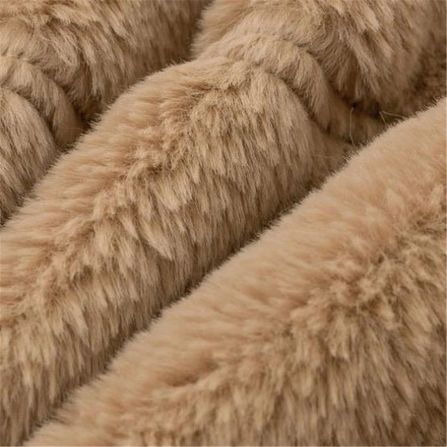 Sherpa-Pystykaulustakki / Naisten - Tumma Beige