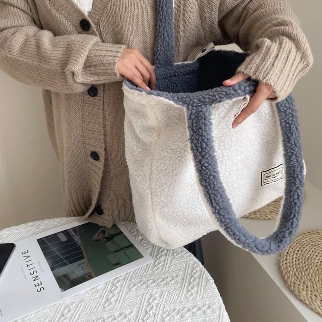 Sherpa-Käännettävä Tote-Laukku - Sininen & Valkoinen