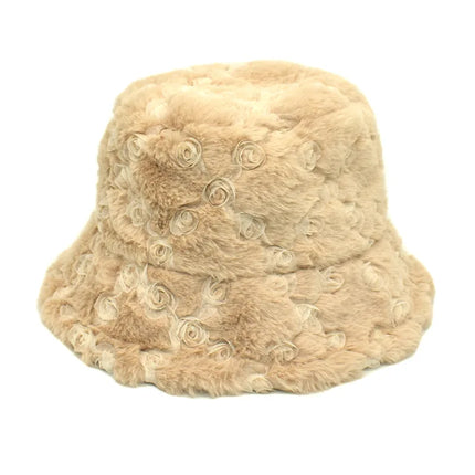 Sherpa-Kalastushattu Pienillä Kangasruusuilla / Naisten - Beige