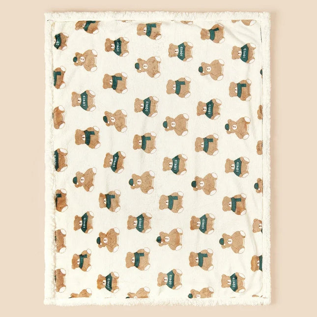 Vauvan Sherpa-Nalle-Kuviopeitto - Beige (75X100 Cm)