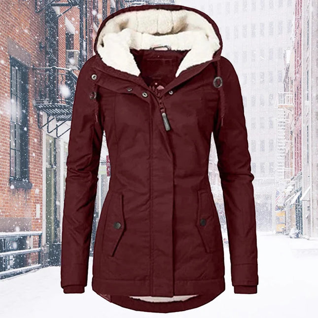 Sherpa-Parka / Naisten - Viininpunainen