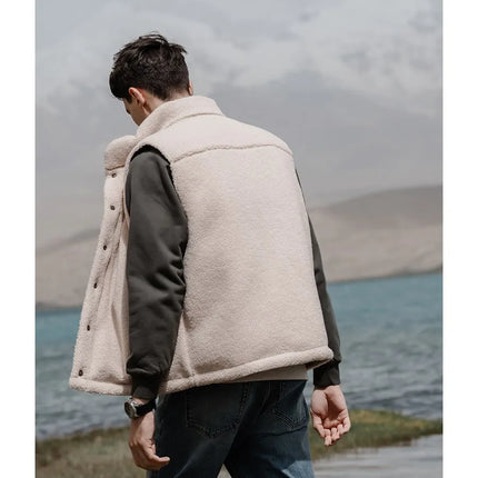 Sherpa-Hihaton Käännettävä Takki / Miesten - Beige