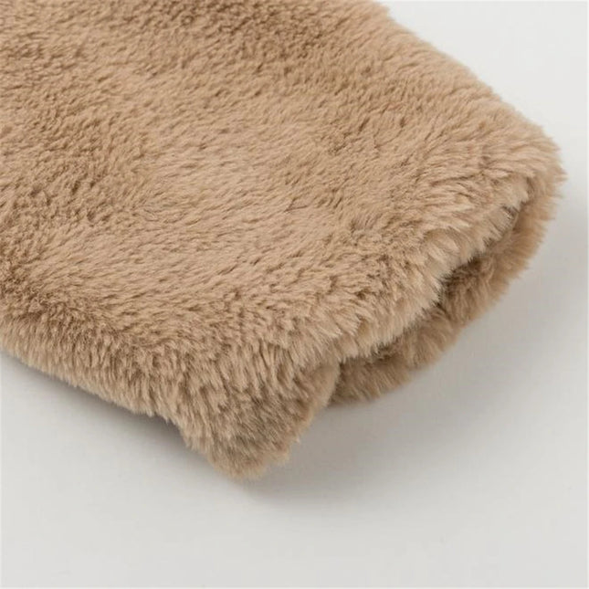 Sherpa-Pystykaulustakki / Naisten - Tumma Beige