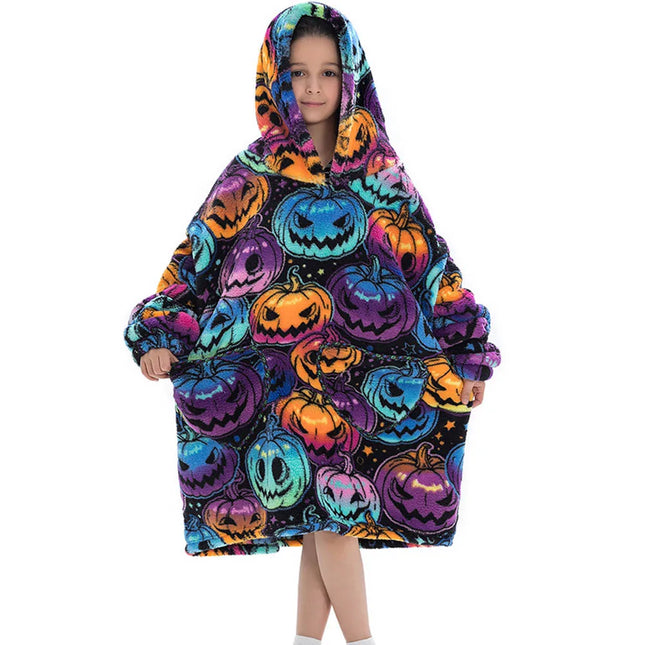Sherpa-Halloweenkuviollinen Vilttipusero / Lasten - Malva