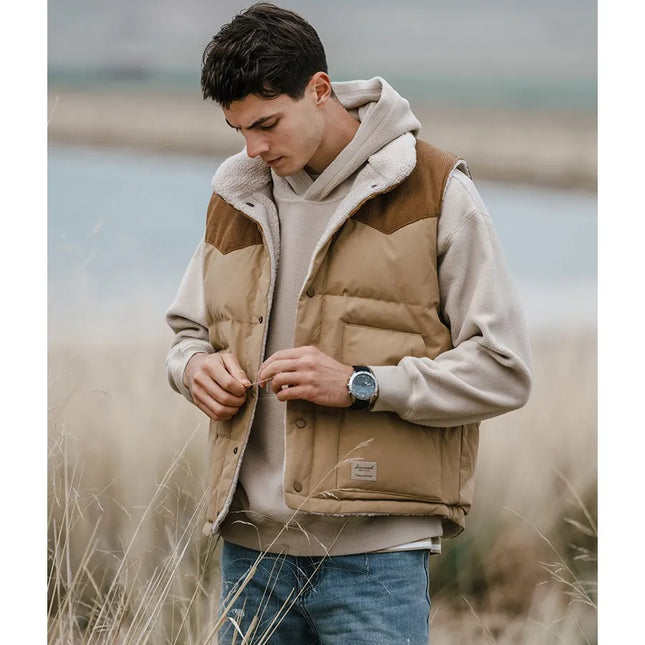 Sherpa-Hihaton Käännettävä Takki / Miesten - Beige