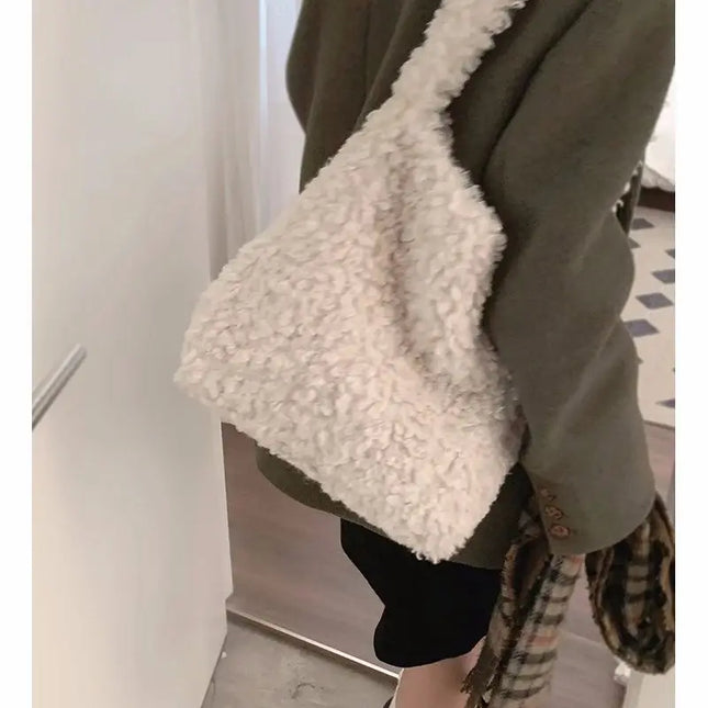 Sherpa-Lammas-Tote-Laukku - Beige (30X12X30)