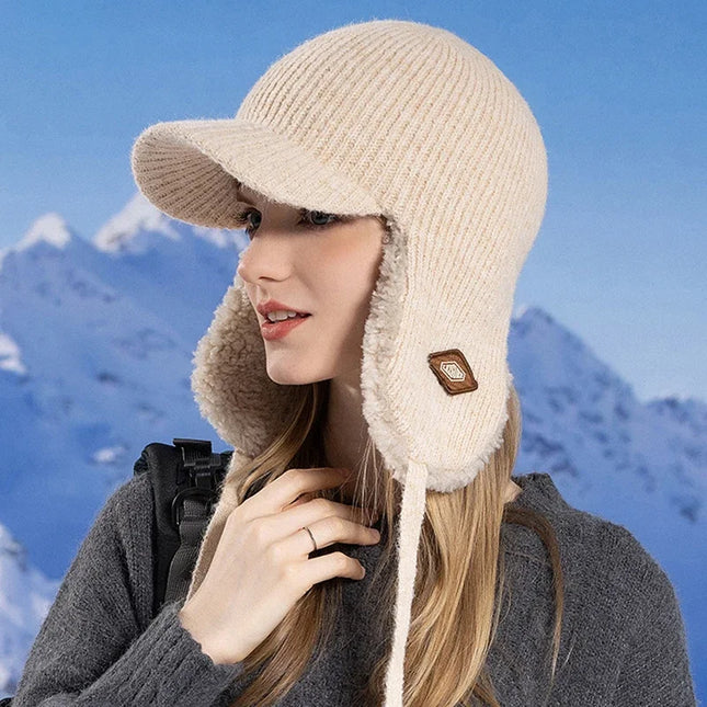 Sherpa-Vuorattu Pipo / Miesten & Naisten - Beige (55-60 Cm)