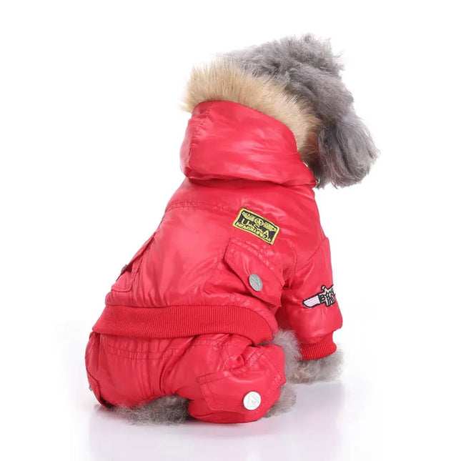 Sherpa-Vuorattu Haalari Pienelle Koiralle - Punainen-416