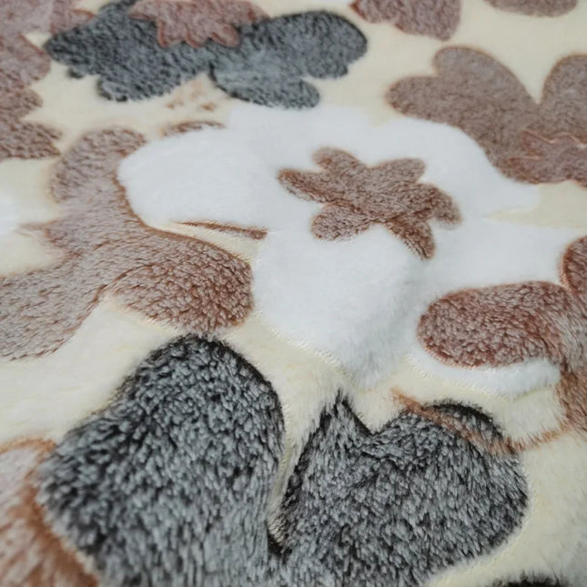 Sherpa-Kukkakuvioinen Kangas - Ruskea & Harmaa (50X160 Cm)