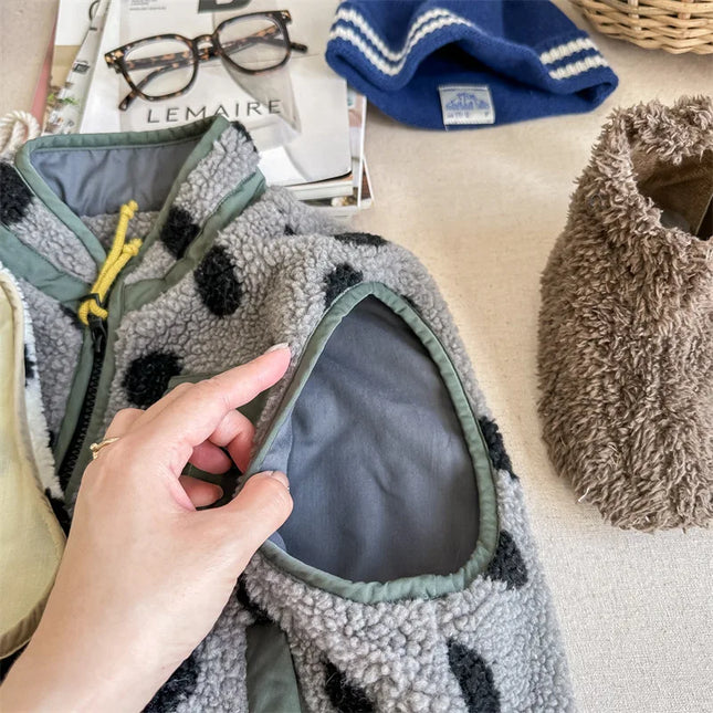 Sherpa-Hihaton Liivi / Lasten - Harmaa Mustapilkullinen