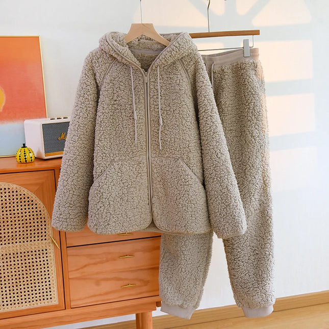 Sherpa-Pyjama Naisten - Beige
