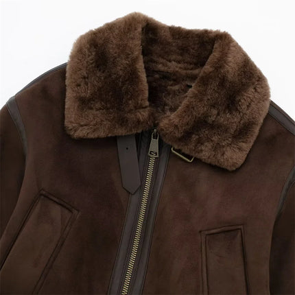 Sherpa-Vuorattu Lentäjätakki / Naisten - Ruskea