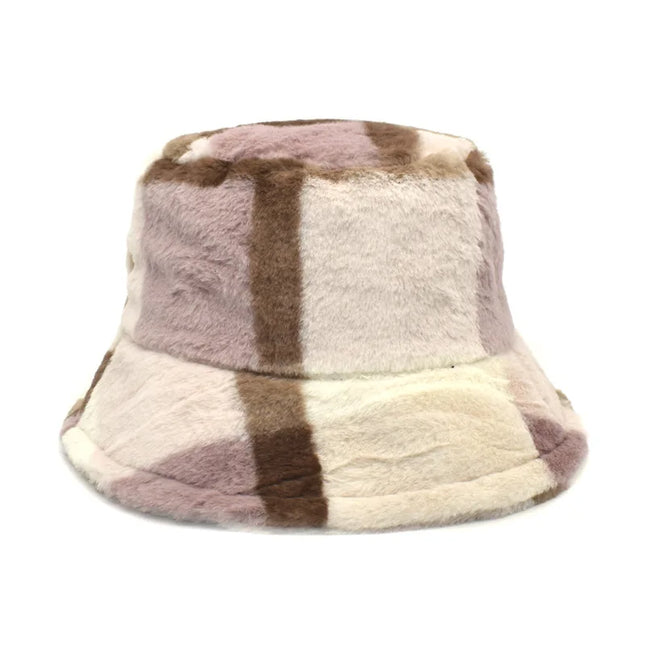 Sherpa-Kalastushattu Isot Ruutukuviot / Naisten - Beige & Ruskea