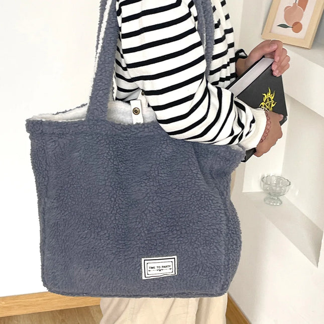 Sherpa-Käännettävä Tote-Laukku - Sininen & Valkoinen