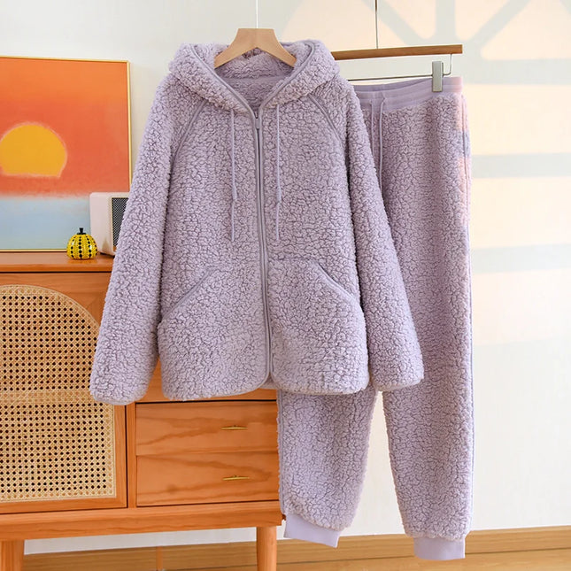 Sherpa-Pyjama Naisten - Liila