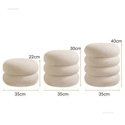 Sherpa-Pyöreä Jalkatuki / 3 Kokoa - Valkoinen