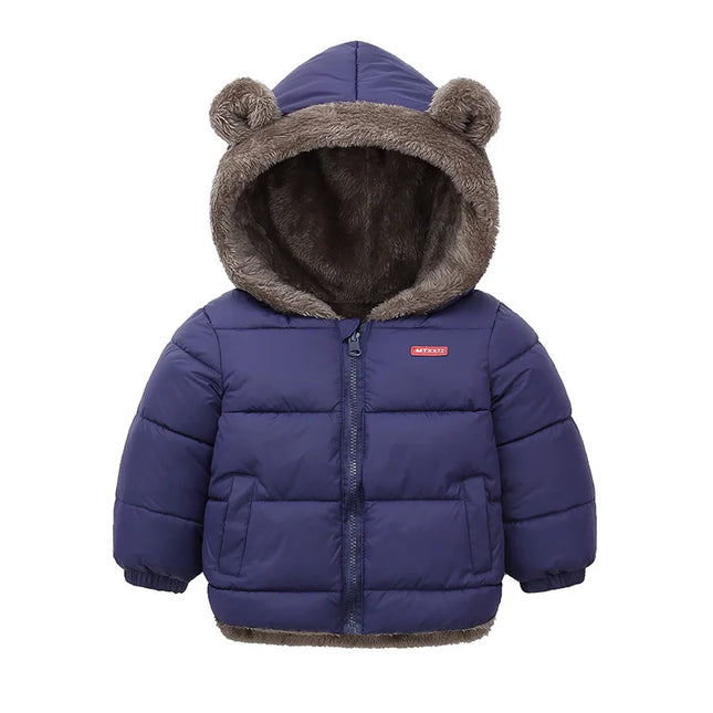 Sherpa-Vuorattu Huppitakki / Lasten - Tummansininen