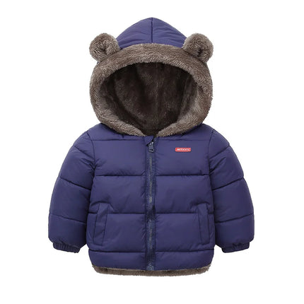 Sherpa-Vuorattu Huppitakki / Lasten - Tummansininen