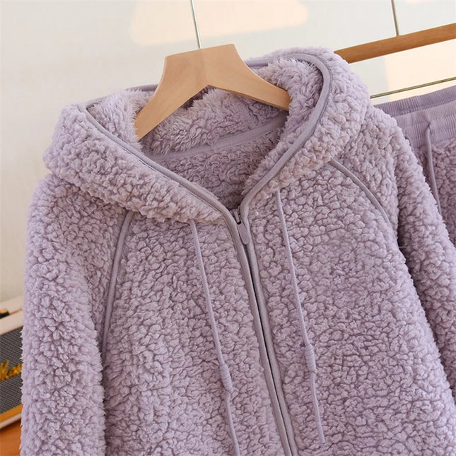 Sherpa-Pyjama Naisten - Liila