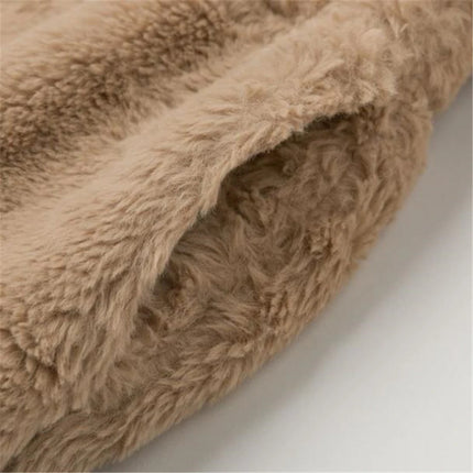 Sherpa-Pystykaulustakki / Naisten - Tumma Beige