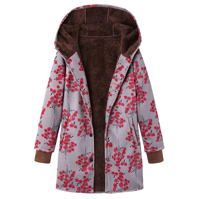 Sherpa-Vuorattu Parka / Naisten - Punainen