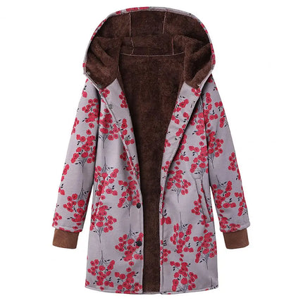 Sherpa-Vuorattu Parka / Naisten - Punainen