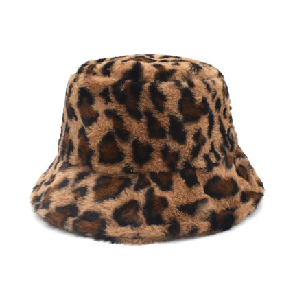 Sherpa-Kalastushattu Leopardikuvio / Naisten - Ruskea & Tumma Beige