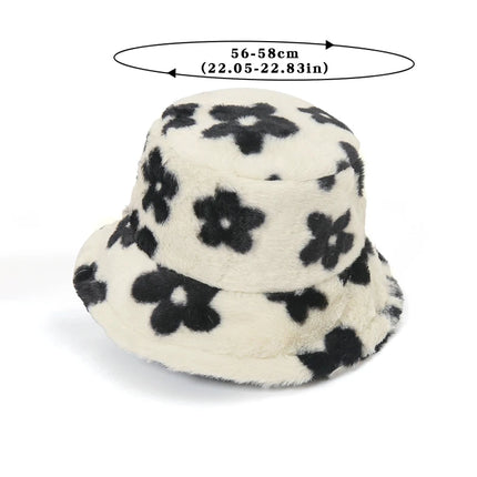 Sherpa-Kalastushattu Kukkakuvio / Naisten - Valkoinen & Musta (55-58 Cm)
