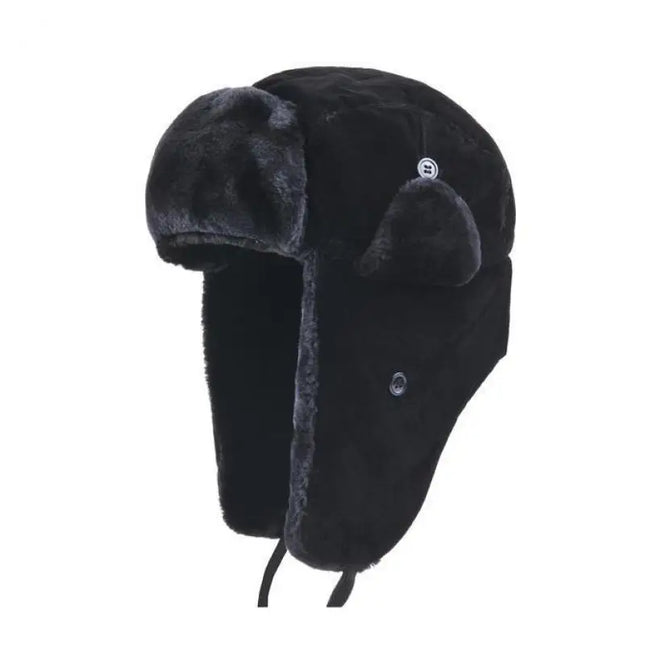 Sherpa-Vuorattu Pommittajahattu / Naisten - Musta (56-58 Cm)