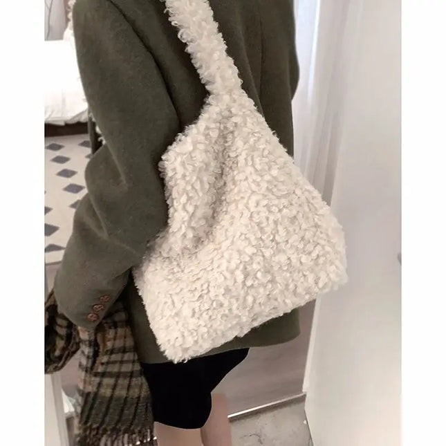 Sherpa-Lammas-Tote-Laukku - Beige (30X12X30)