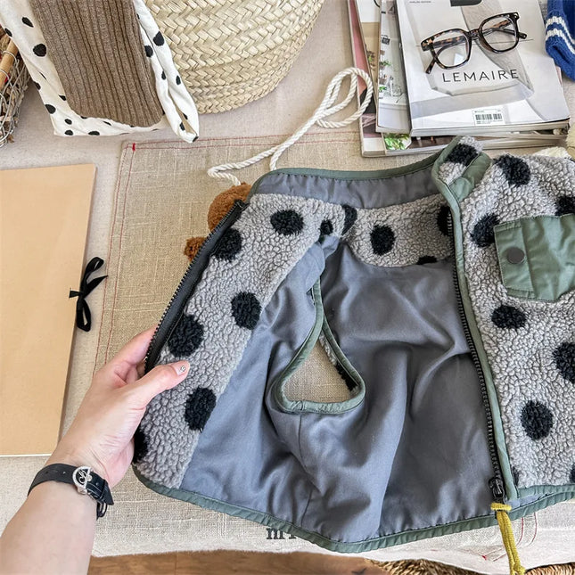 Sherpa-Hihaton Liivi / Lasten - Harmaa Mustapilkullinen