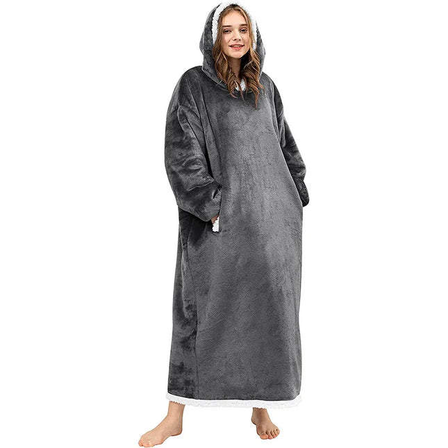Sherpa-Pitkä Vilttipusero - Tummanharmaa (150 Cm)