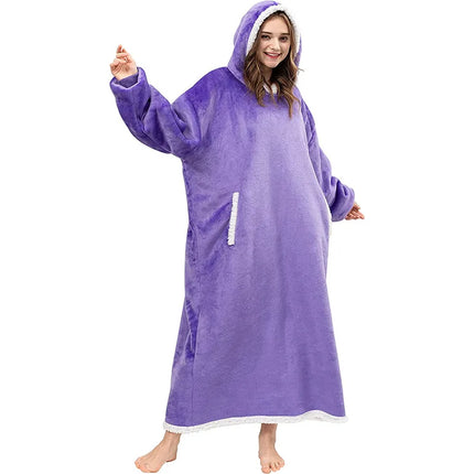 Sherpa-Pitkä Vilttipusero - Violetti (150 Cm)