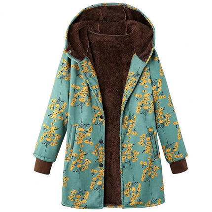 Sherpa-Vuorattu Parka / Naisten - Sinivihreä