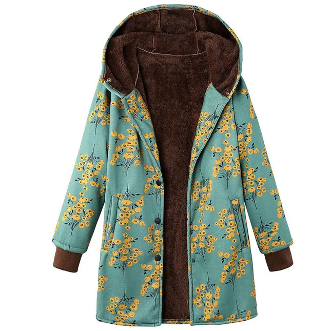 Sherpa-Vuorattu Parka / Naisten - Sinivihreä