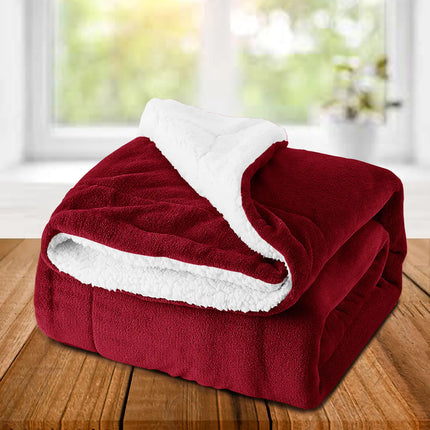 Sametti- & Sherpa-Peitto - Punainen-563