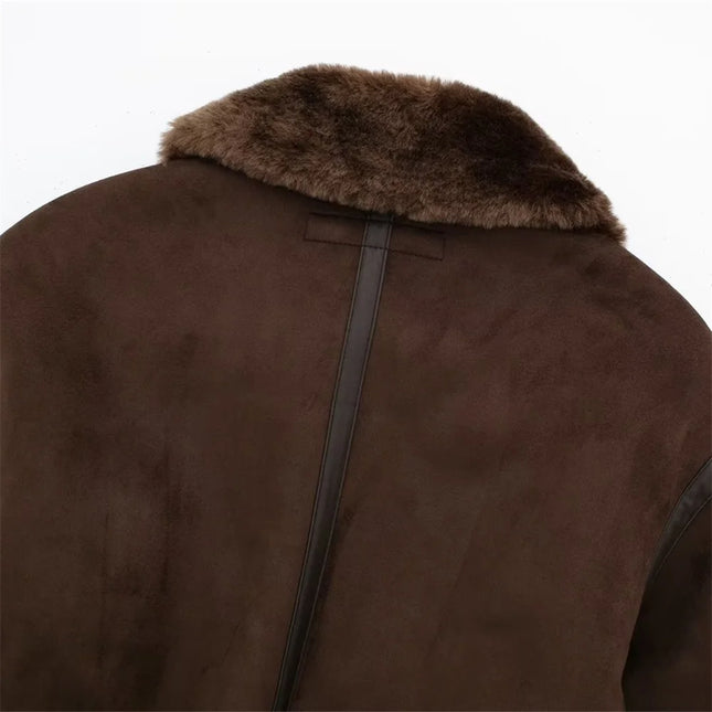 Sherpa-Vuorattu Lentäjätakki / Naisten - Ruskea