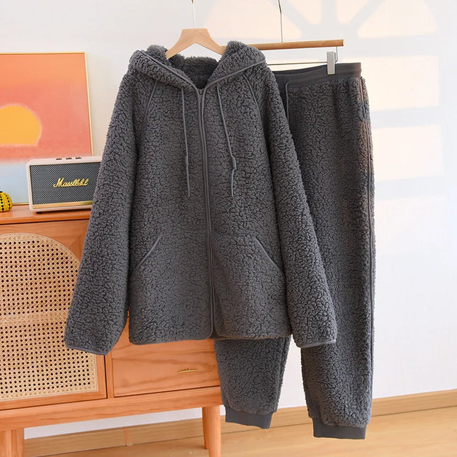 Sherpa-Pyjama Naisten - Musta