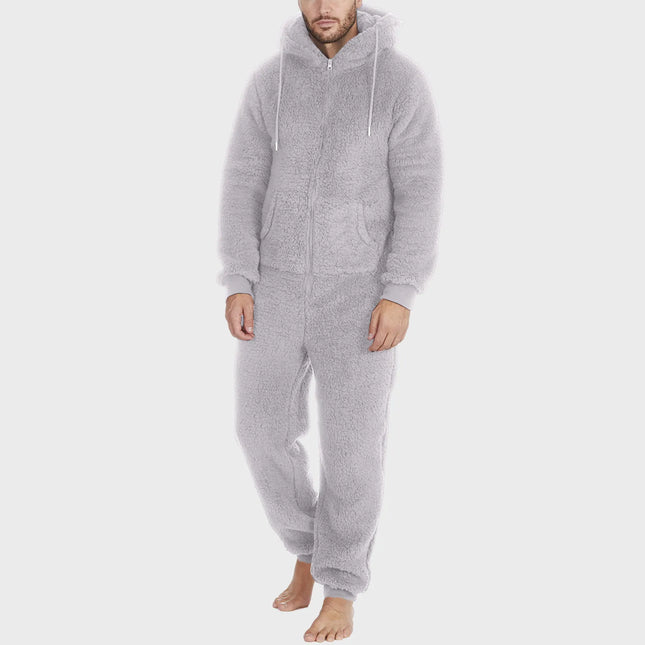 Sherpa-Pyjama / Miesten - Vaaleanharmaa