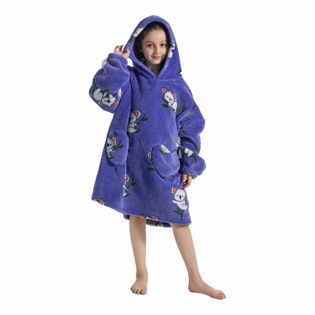 Sherpa-Nallekarkukuviollinen Vilttipusero / Lasten - Violetti
