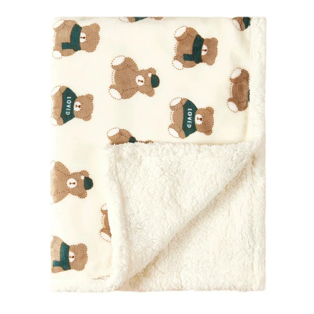 Vauvan Sherpa-Nalle-Kuviopeitto - Beige (75X100 Cm)