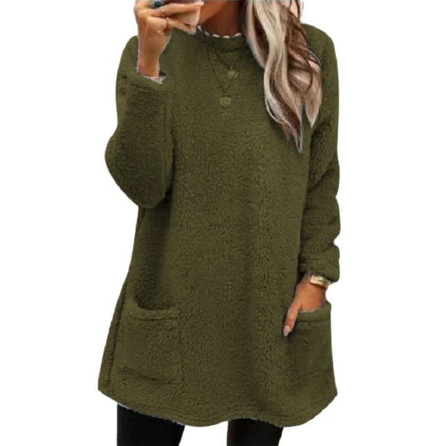 Sherpa-Ylisuuripusero Taskuilla / Naisten - Khaki