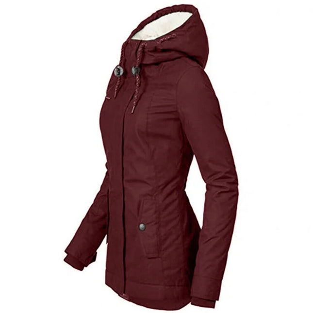 Sherpa-Parka / Naisten - Viininpunainen