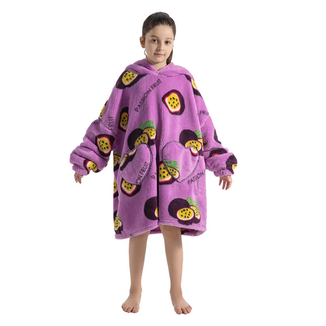 Sherpa-Passionhedelmäkuviollinen Vilttipusero / Lasten - Malva